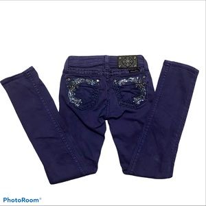 Miss Me Skinny Jeans Purple Girls Size 8